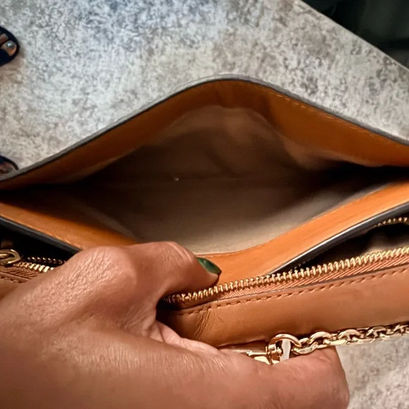 MCM Cognac Visetos Logo Chain Crossbody - Picture 9 of 11